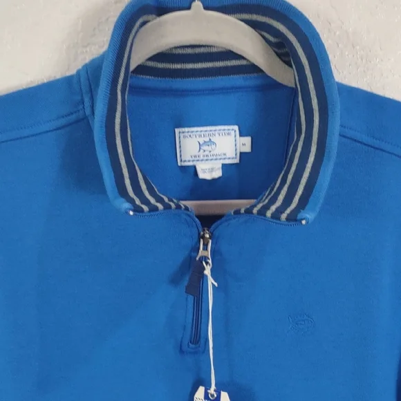Southern Tide, Size M,Men's Blue Quarter-Zip Sweater - Picture 4 of 17